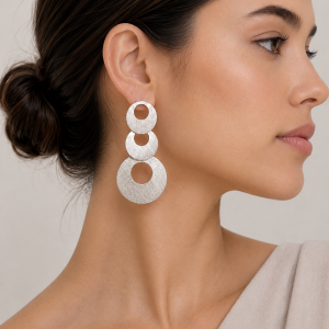 Aros Enchapados en Plata 8,5 Cm.