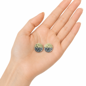 Aros Enchapados en Peltre y Oro 2,5 Cm.