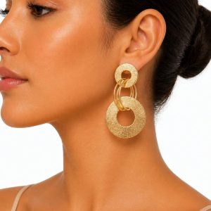 Aros Enchapados en Oro 6,4 Cm.