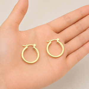 Aros Argolla Enchapados en Oro 2,7 Cm.