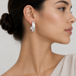 Aros Argolla Enchapados en Plata 2,8 Cm.