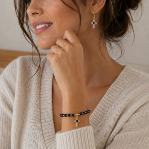 Conjunto, Pulsera y Aros, con ágatas