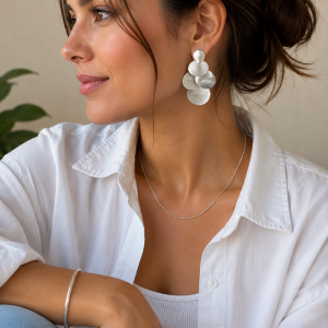 Aros Enchapados en Plata 7,3 Cm