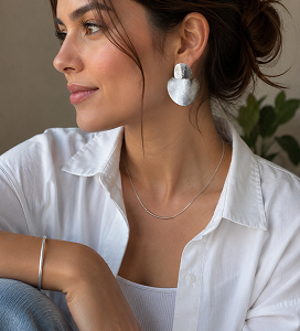 Aros Enchapados en Plata 5 Cm.