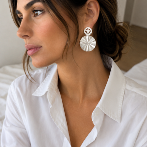 Aros Enchapados en Plata 5,4 Cm.