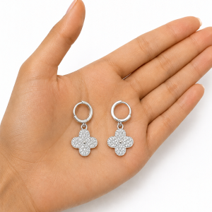 Aros con Circones, Enchapados en Plata 2,9 Cm.