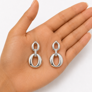 Aros Enchapados en Plata 4 Cm.