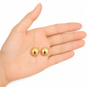 Aro Bola Enchapado en Oro 1 Cm.