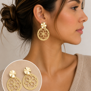Aros Enchapados en Oro 5 Cm.