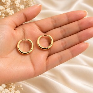 Aros Argollas con Circones, Bañados en Oro 1 Cm.